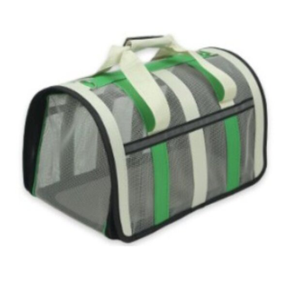 Pet Carrier, Green Stripe - Picture 1 of 5